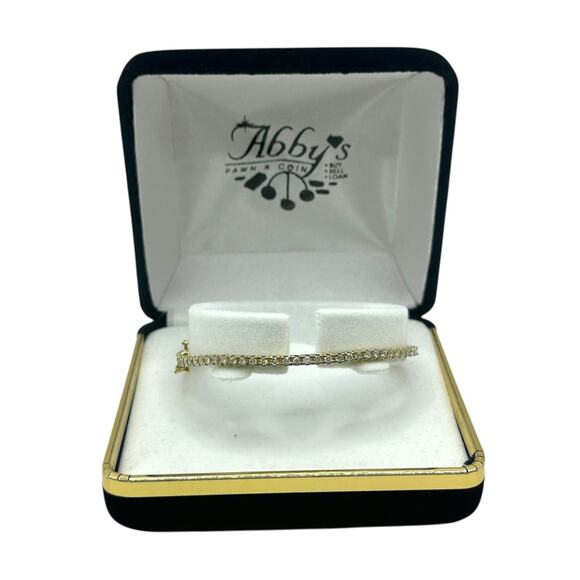 14K Yellow Gold 1.95cttw Diamond Tennis Bracelet JAGi Cert. (16023) - Picture 8 of 8